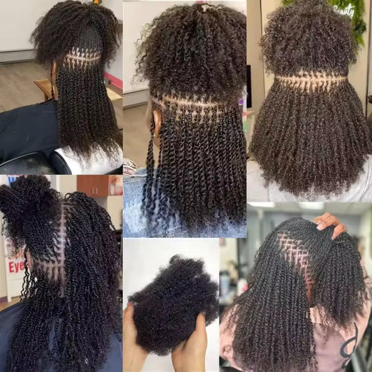 LADYB's Chocolate Brown(4) Afro Kinky Bulk Human Hair Braiding Extension