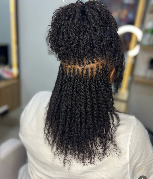 LADYB's Natural Black (1b) Afro Kinky Bulk Human Hair Braiding Extension