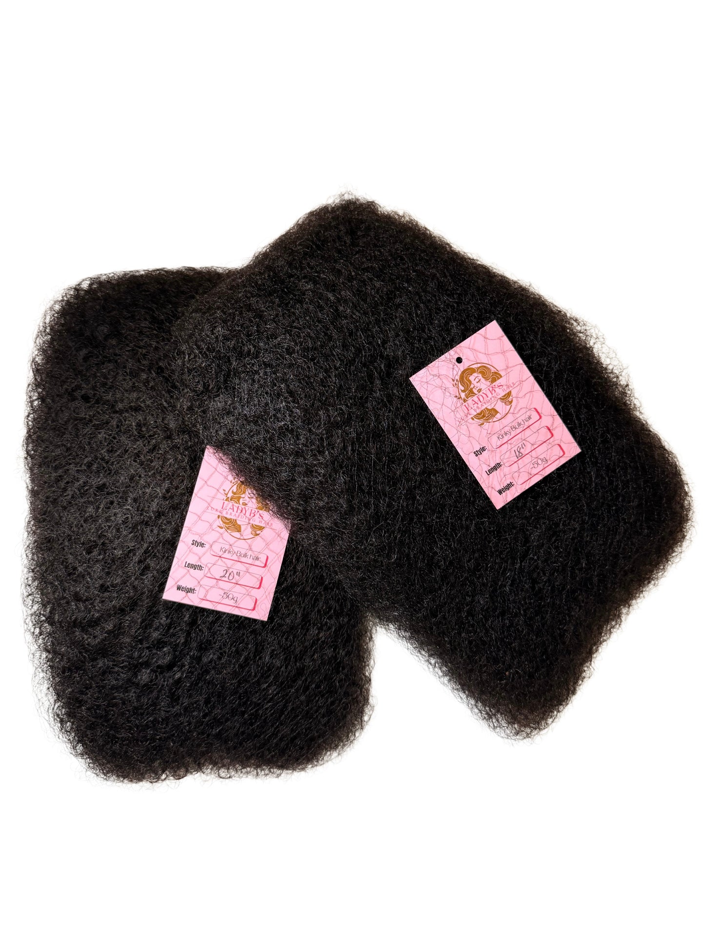 LADYB's Natural Black (1b) Afro Kinky Bulk Human Hair Braiding Extension