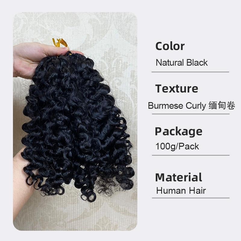 Burmese Curly Crotchet Human Hair