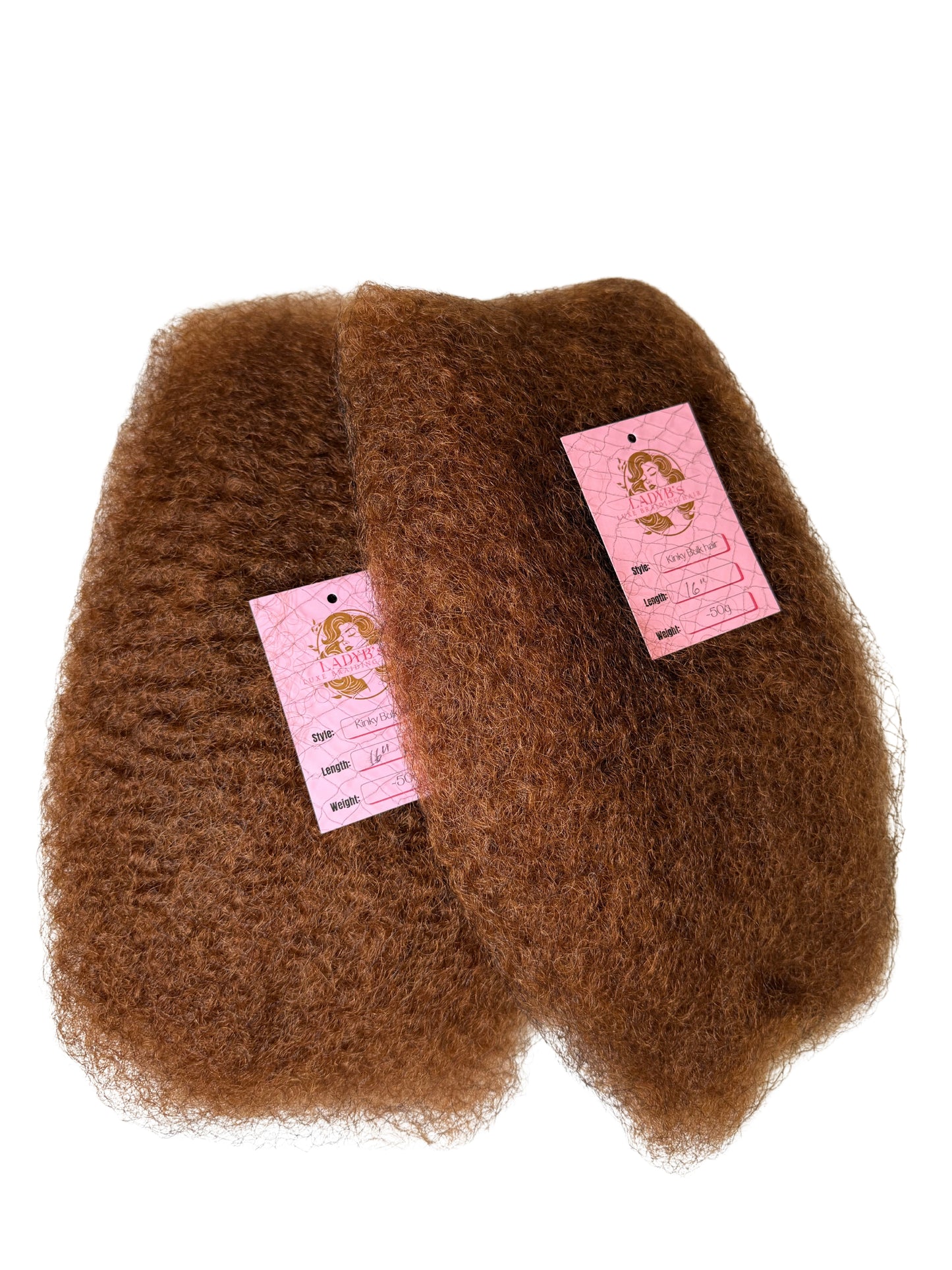 LADYB's Honey Brown (30) Afro Kinky Bulk Human Hair Braiding Extension