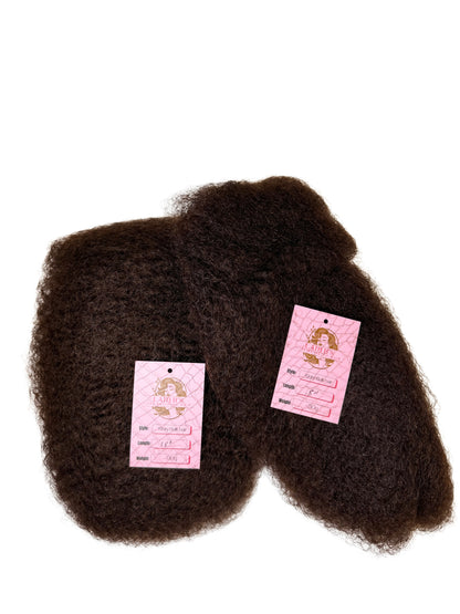LADYB's Chocolate Brown(4) Afro Kinky Bulk Human Hair Braiding Extension